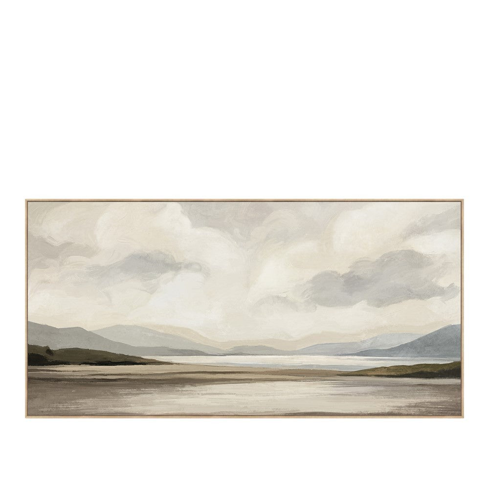 Tarn, hand embellished framed canvas