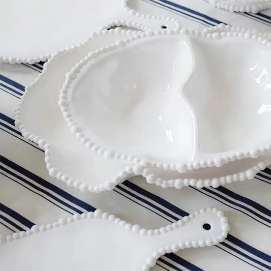 Melamine pearl double serving bowl