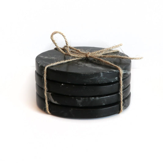marble coaster, black