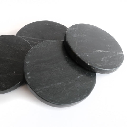 marble coaster, black