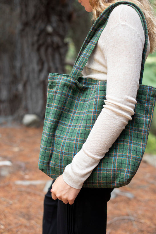Alfie plaid tote bag