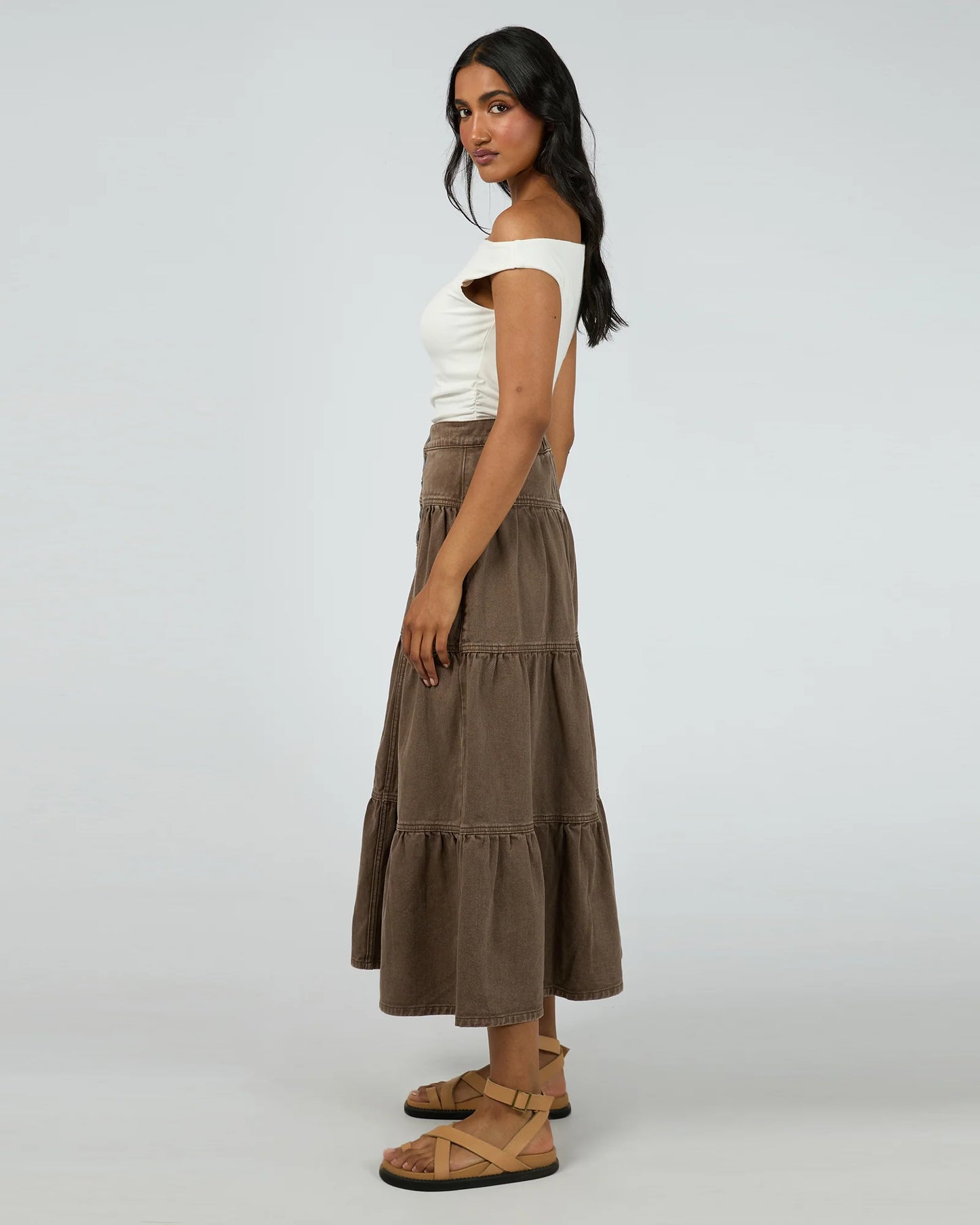 Coco denim maxi skirt
