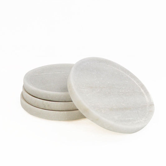 Marble Coasters round white