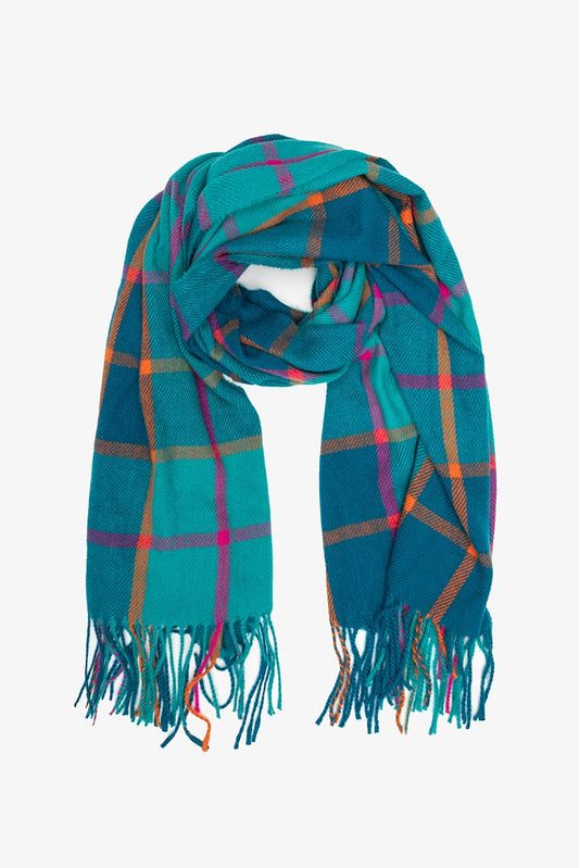 Blue Lagoon check scarf