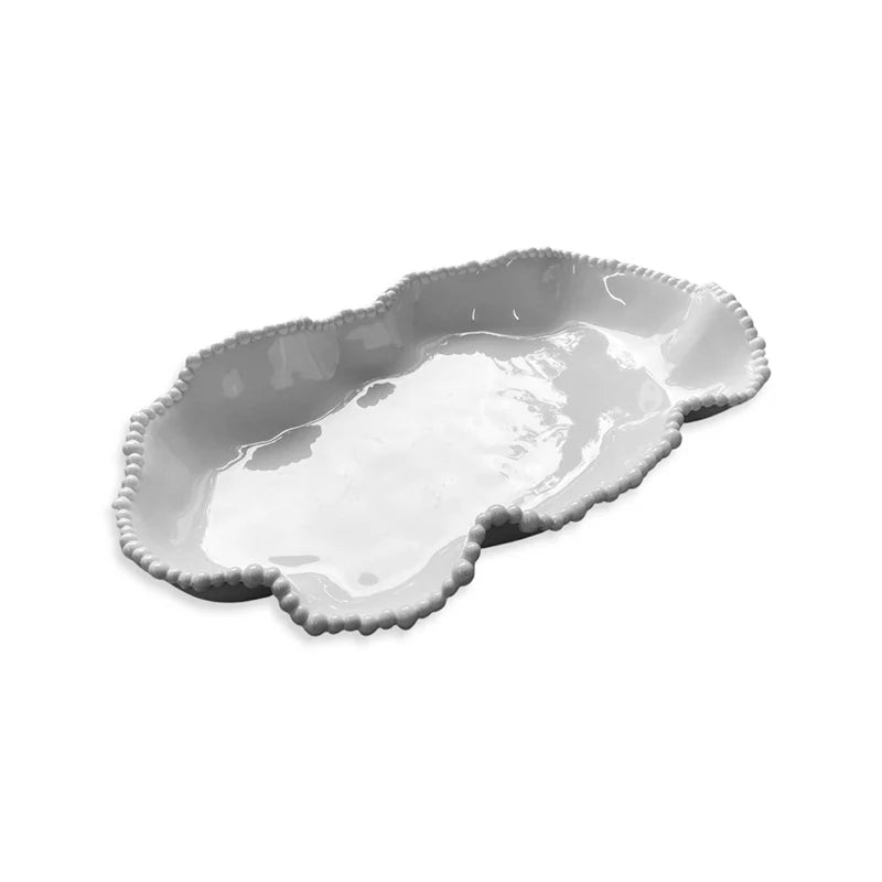 Melamine pearl long serving dish
