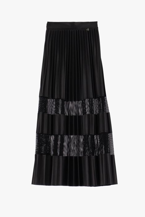 Black pleat insert skirt