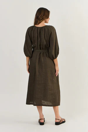 Linen dress, espresso