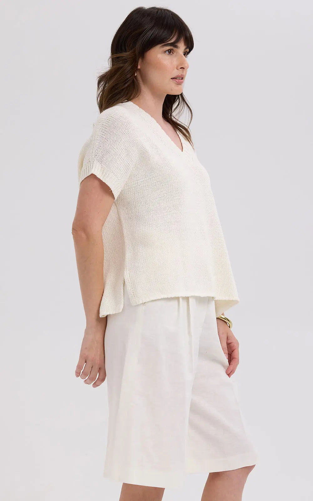 Textured V top