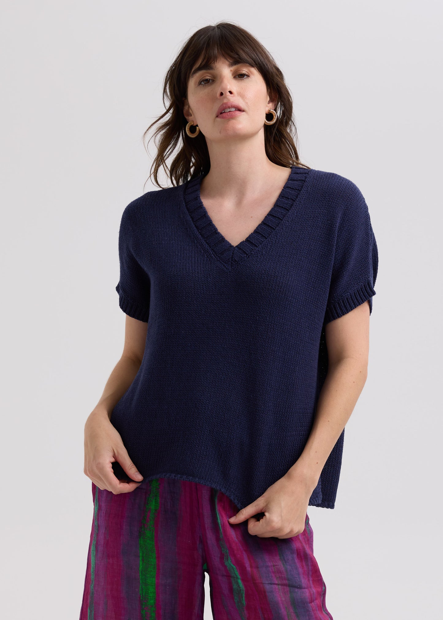 Textured V top