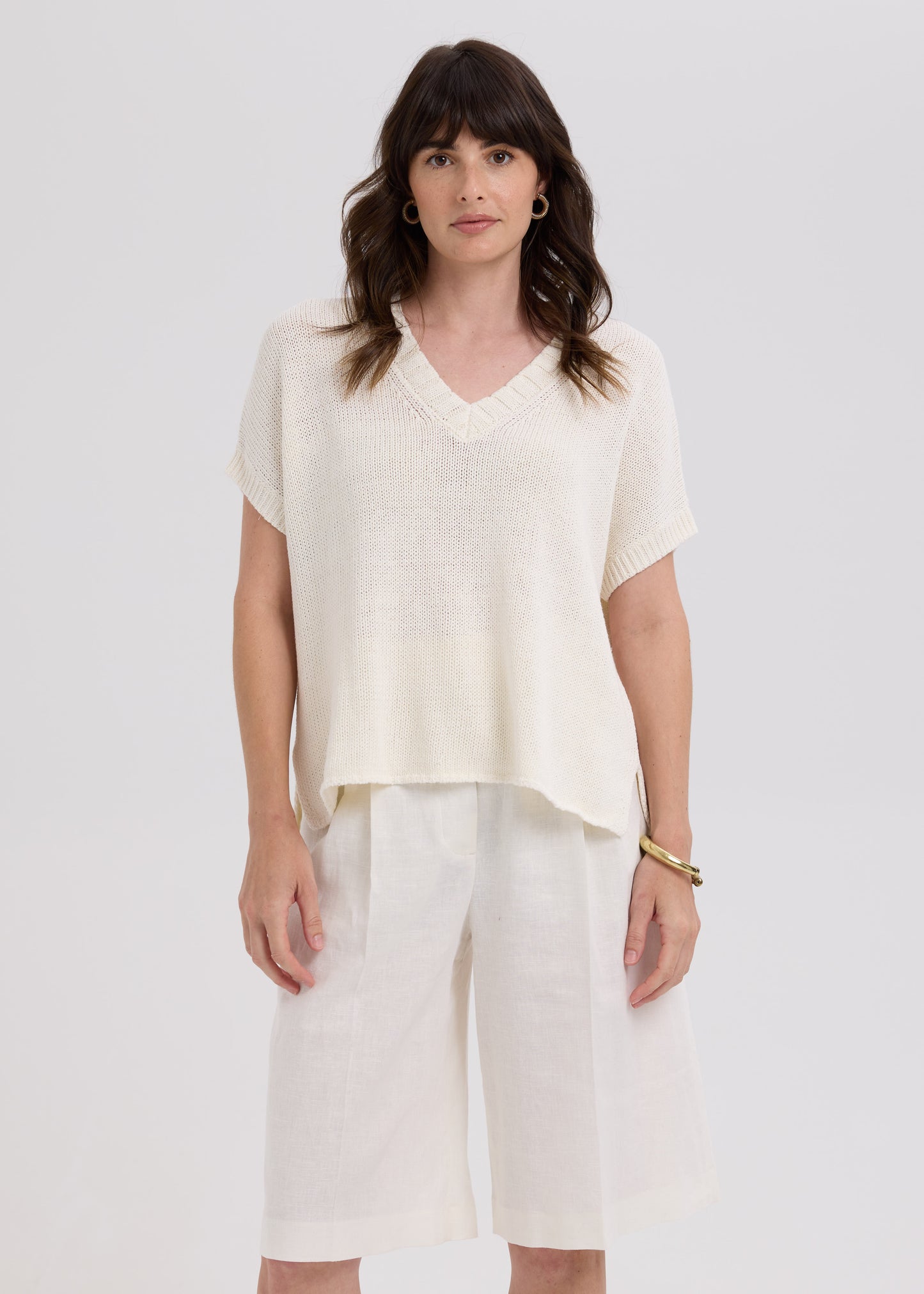 Textured V top
