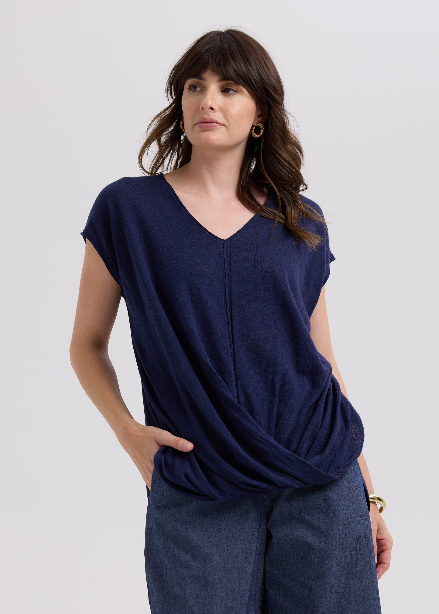 Linen Drape Top