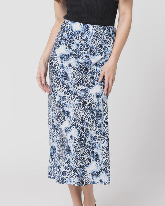 Milan bias skirt, water leopard
