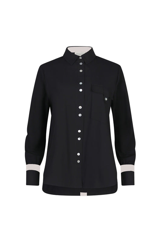 Mixed media shirt, black