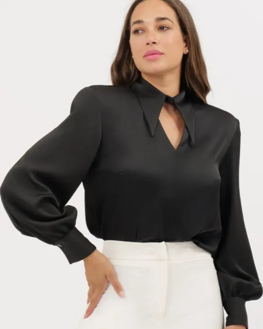 Camicia, deep collar blouse