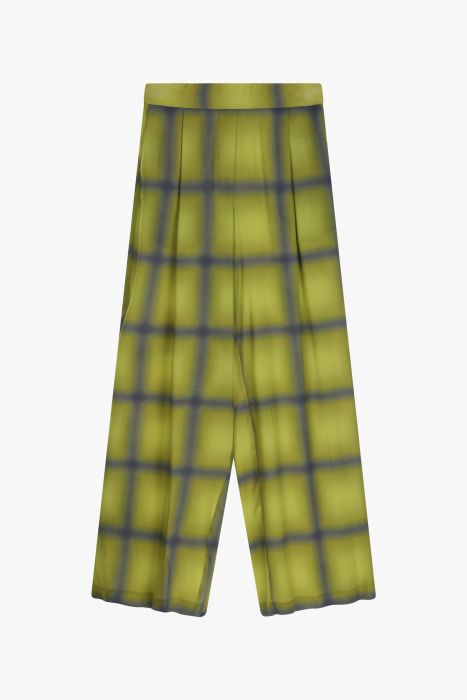 Lime checked pants