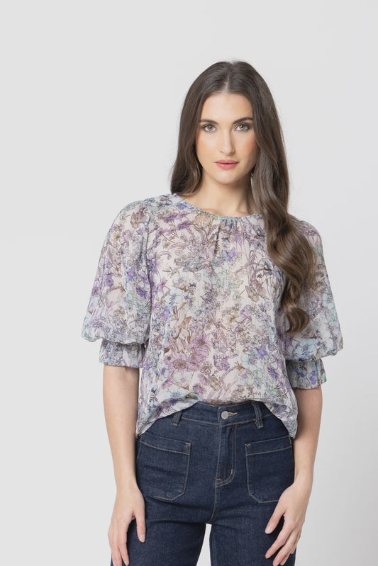 Magnificent top, blue lurex
