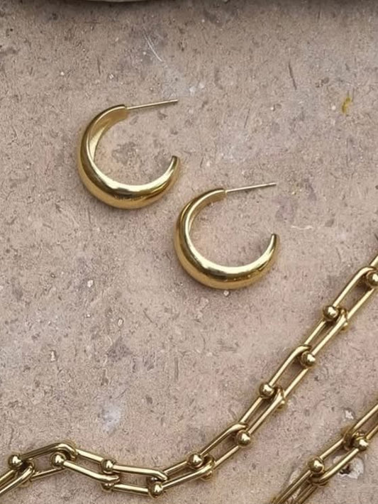 Earring, pure steel, 24mm S