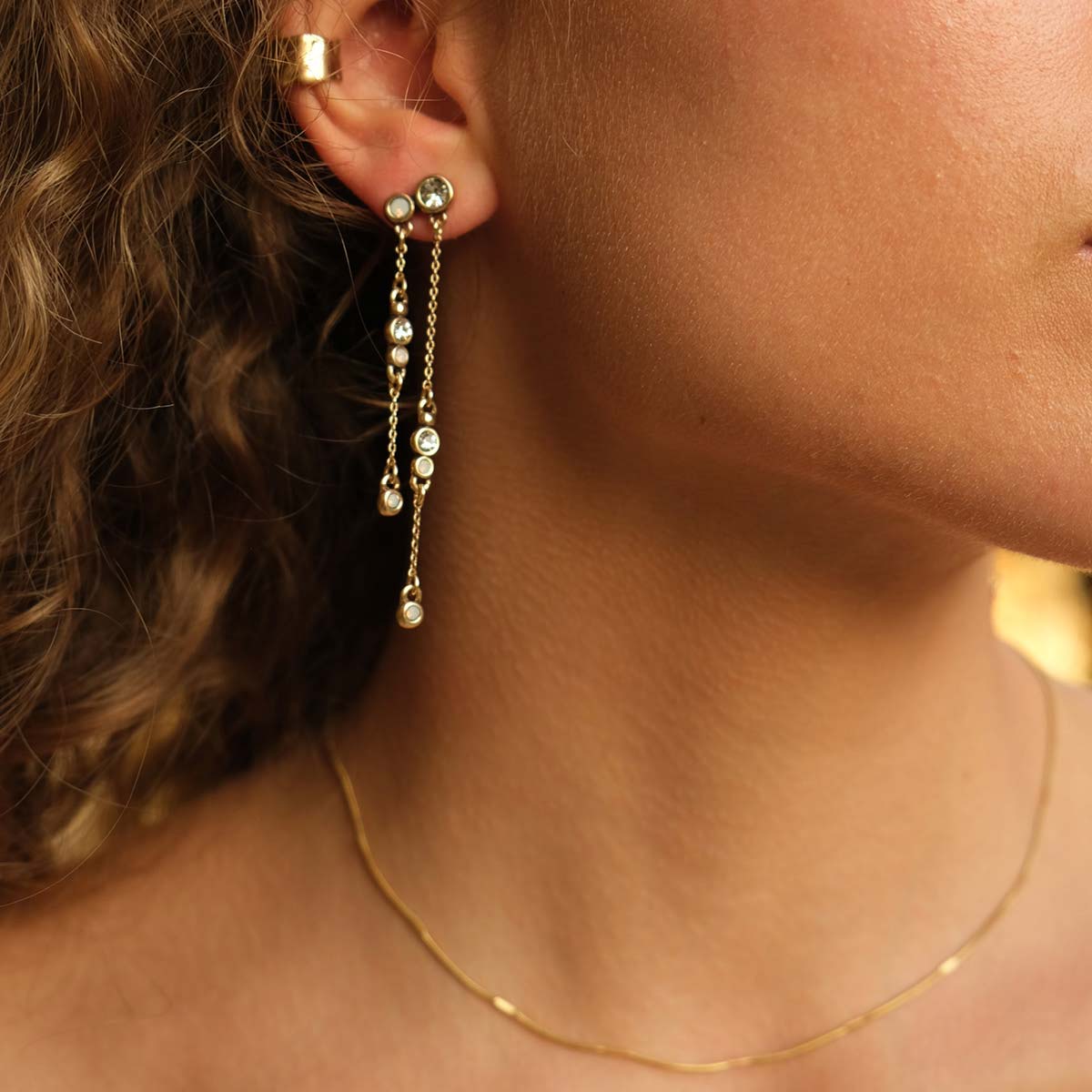 Earring, long droplets