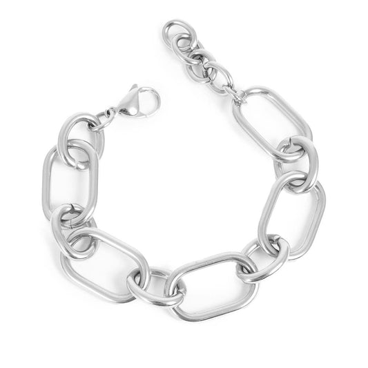 Bracelet, pure steel, heavy link