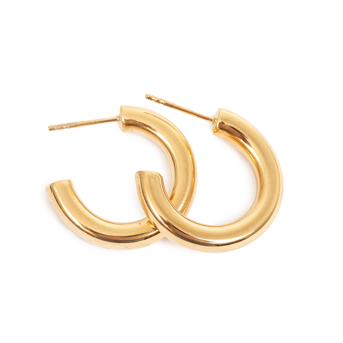Earring, pure steel, chunky
