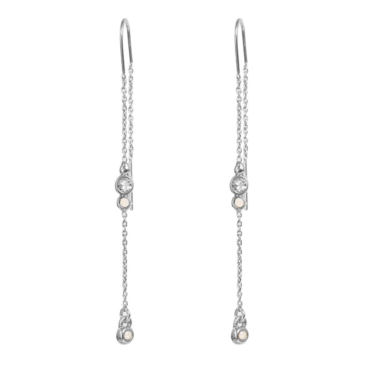 Earring, long thin droplet