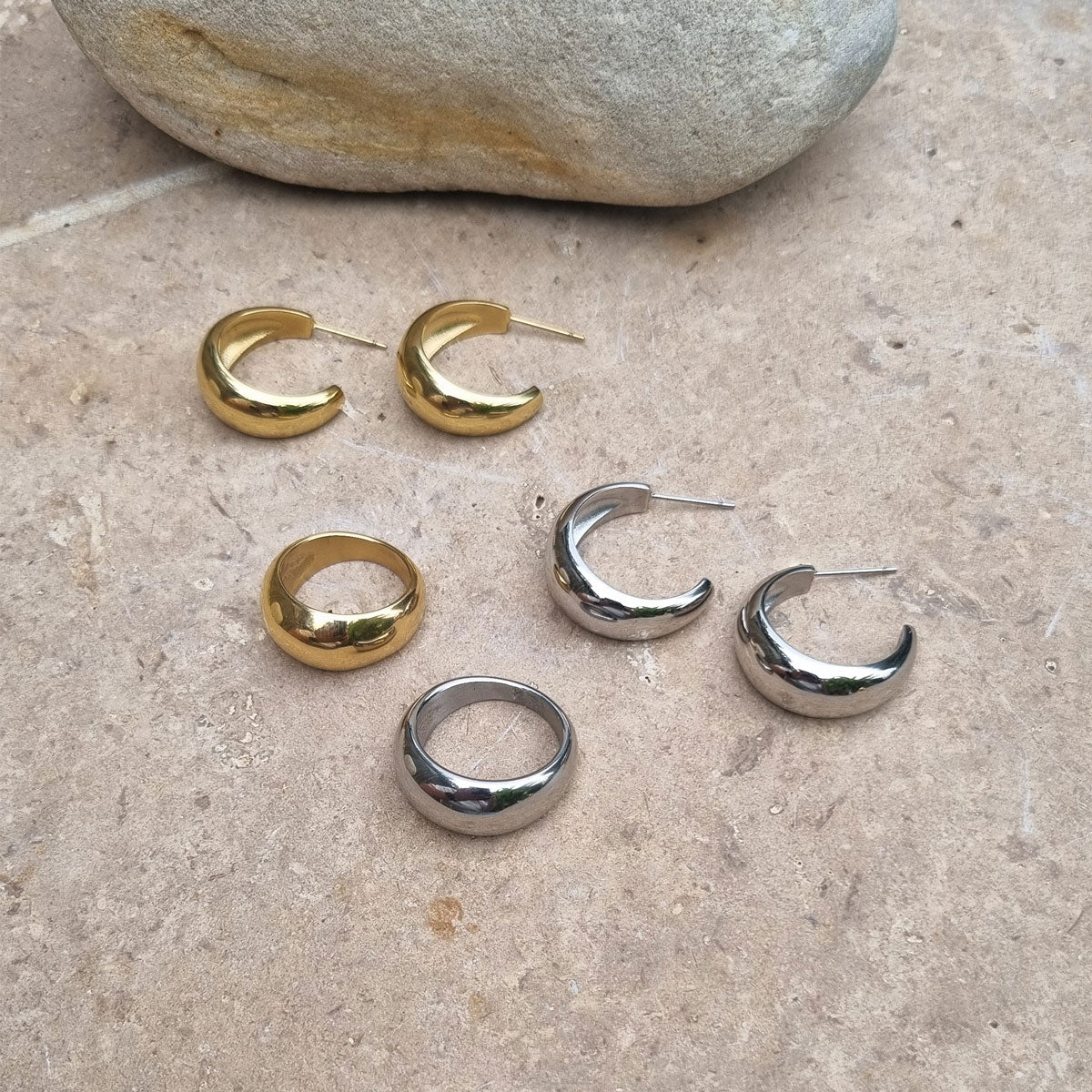 Earring, pure steel, 24mm S