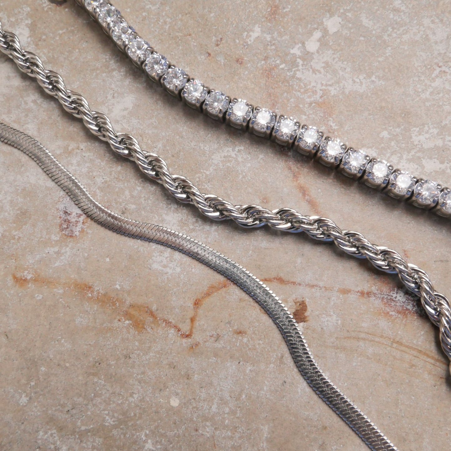 Bracelet, pure steel, tennis