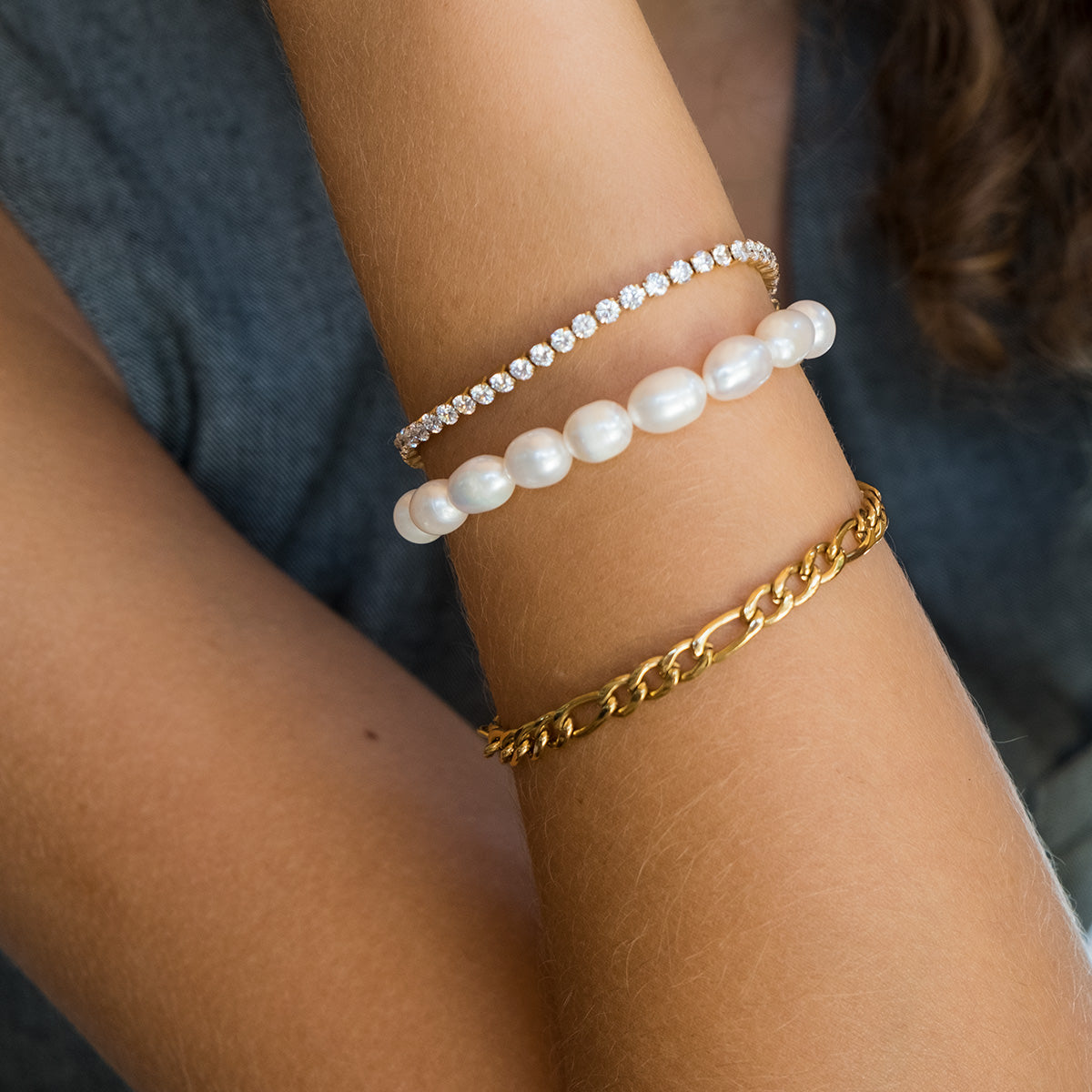 Bracelet, pure steel, tennis