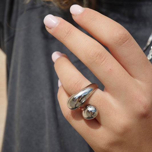 Ring, pure steel, twist