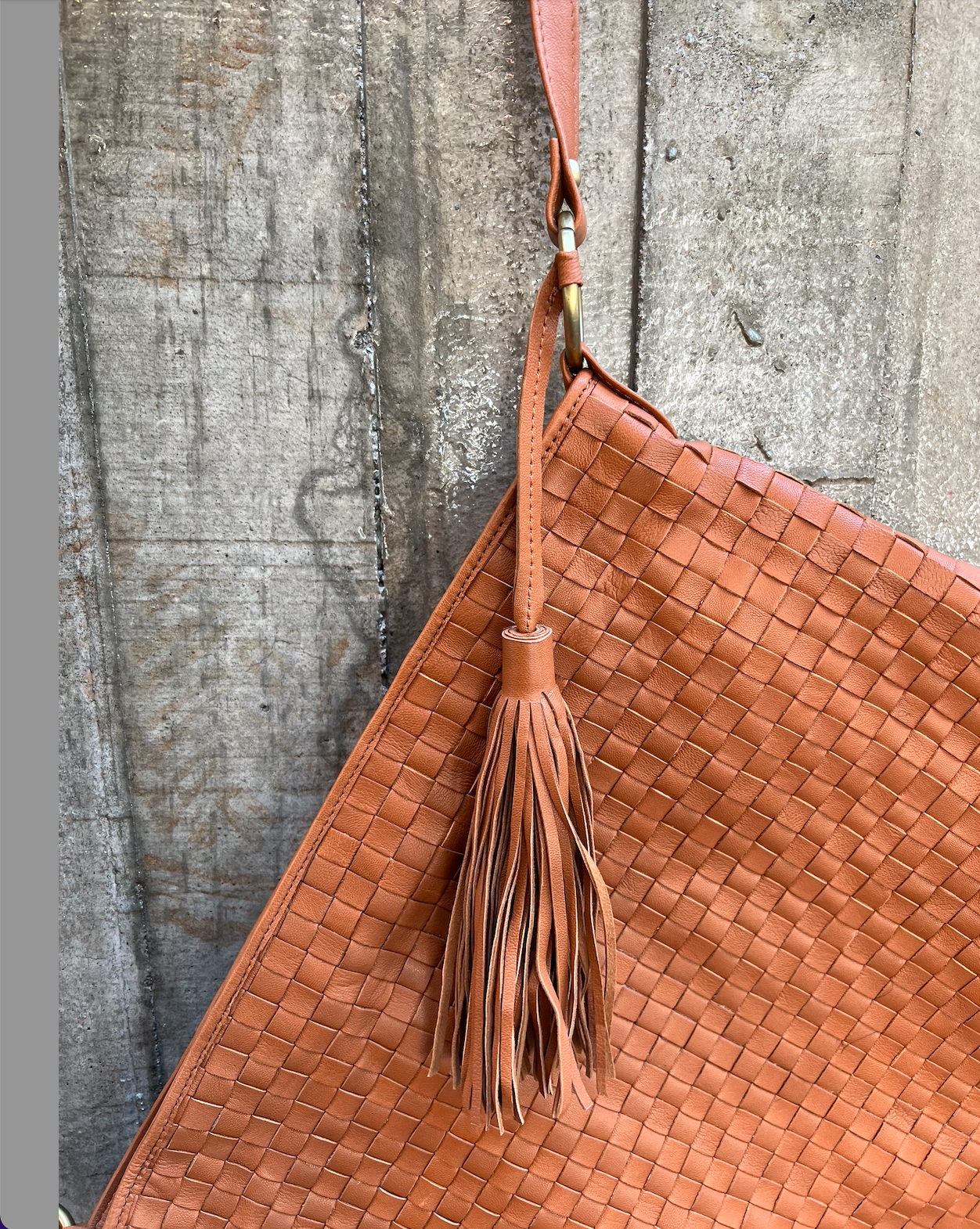 Squared Budapest Leather Tote Bag