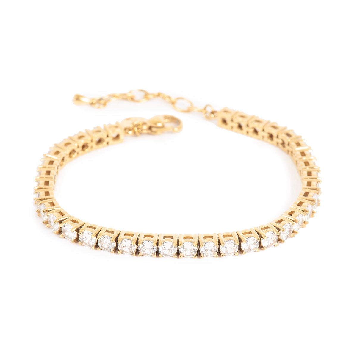 Bracelet, pure steel, tennis