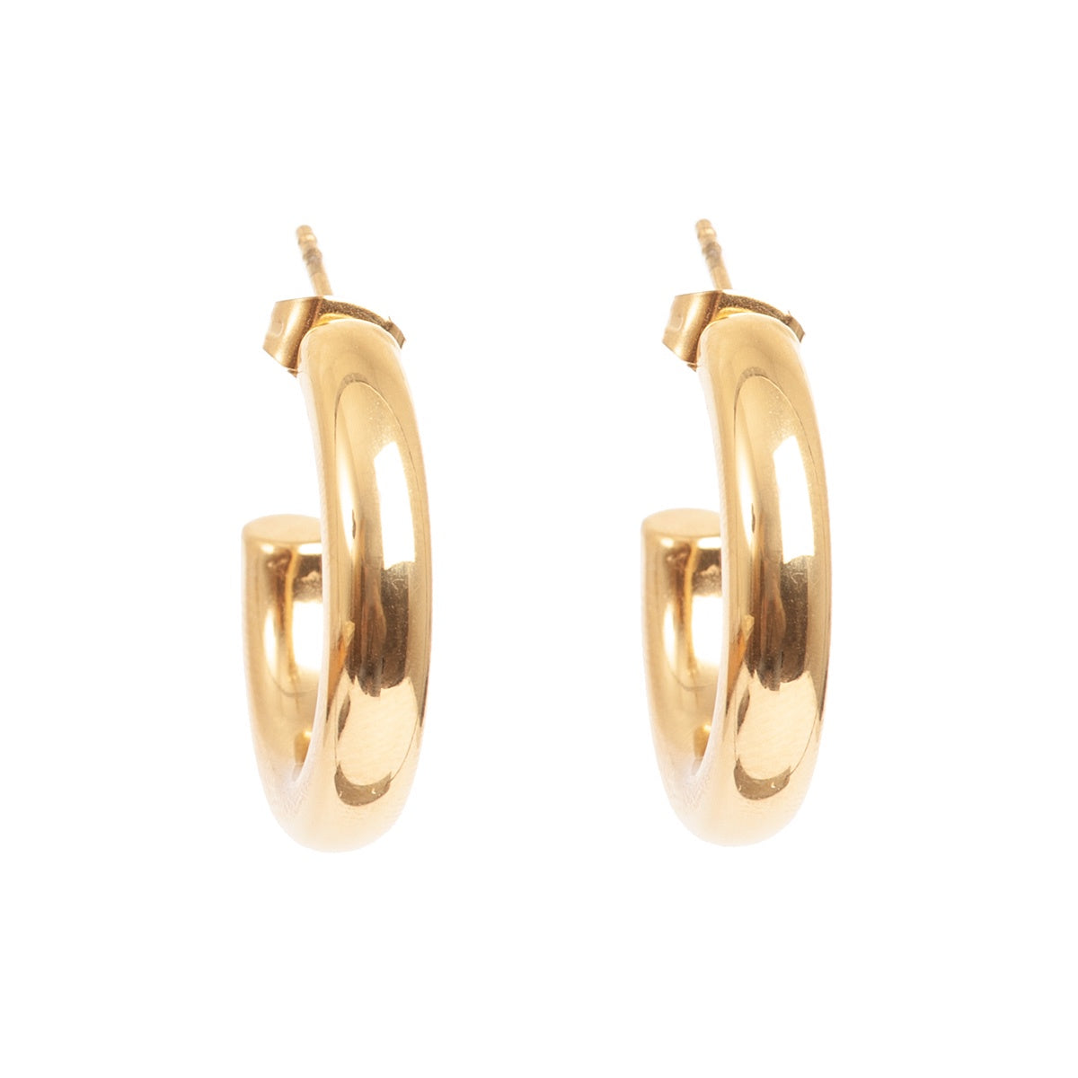 Earring, pure steel, chunky