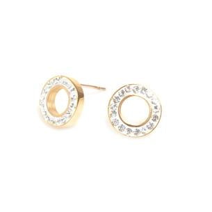 Earring, Pure Steel, crystal circle