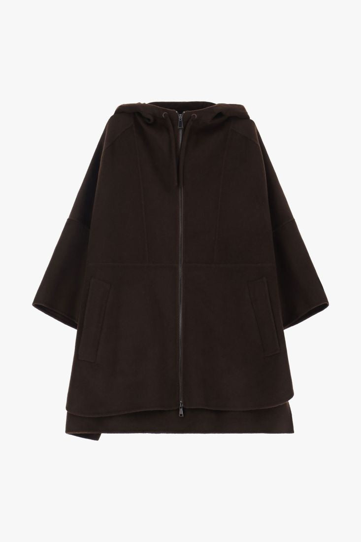 Wool blend oversized hooded coat