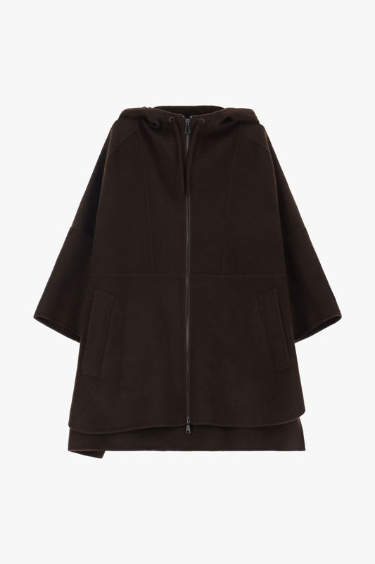 Wool blend oversized hooded coat