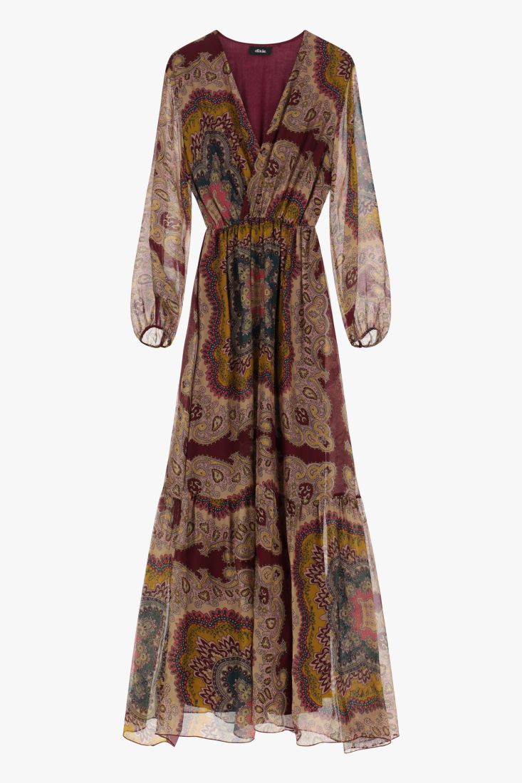 Vneck mock wrap bodice dress
