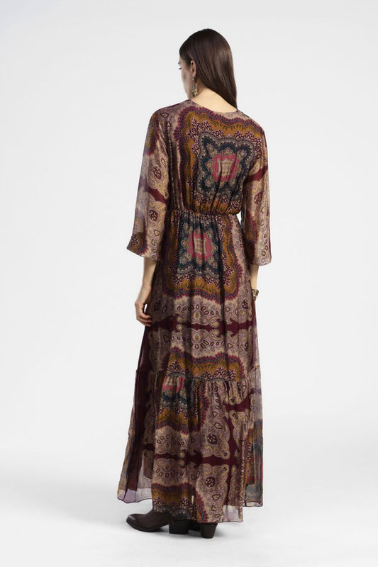 Vneck mock wrap bodice dress