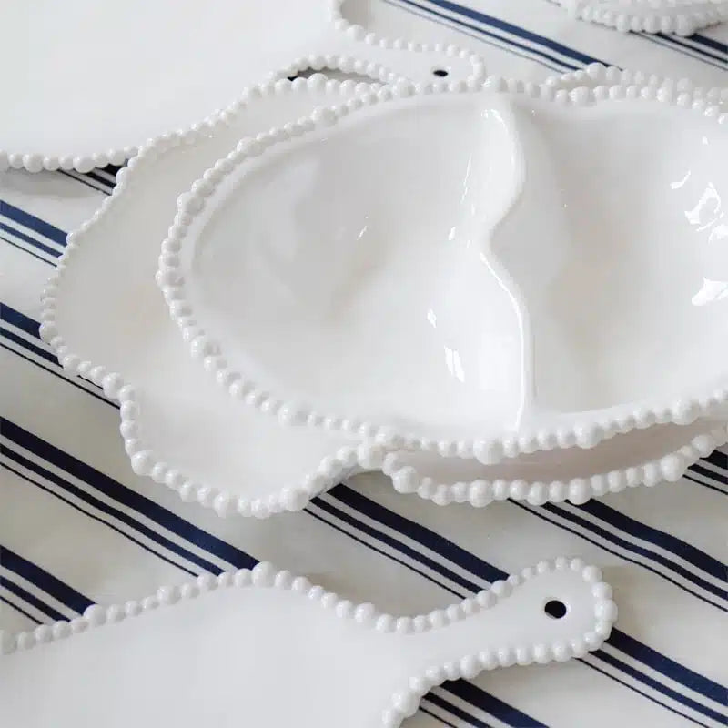 Melamine pearl double serving bowl