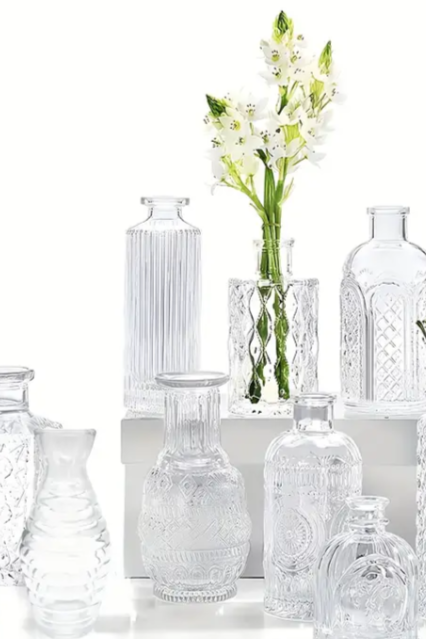 Glass bud vases mixed