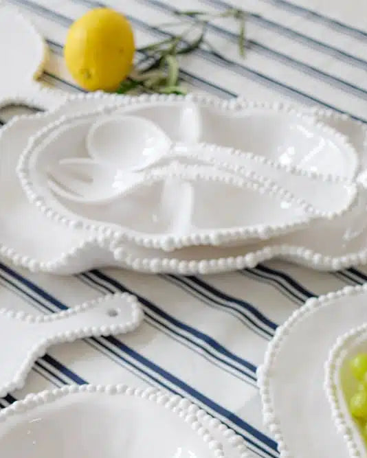 Melamine pearl double serving bowl