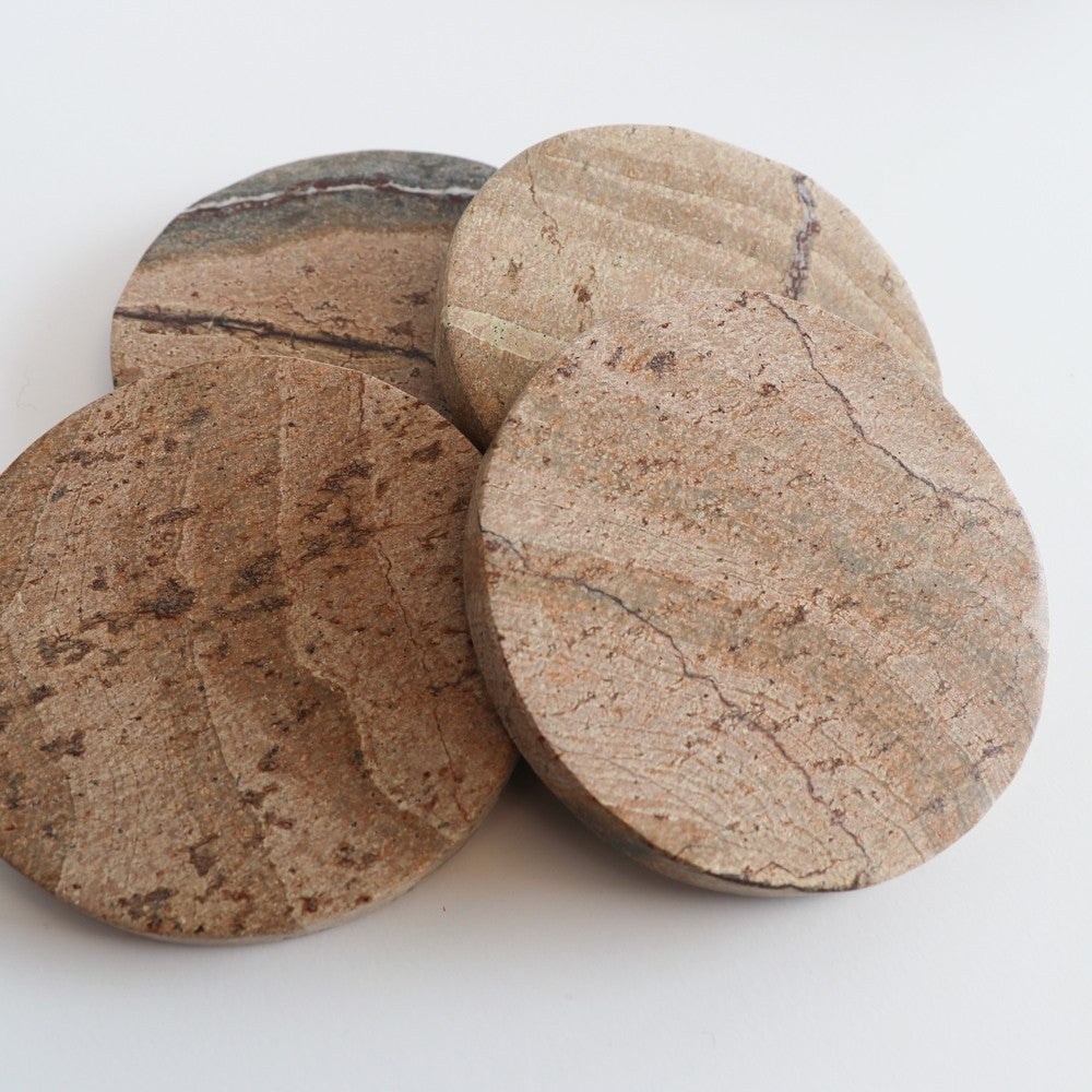 Marble coaster, pink taupe