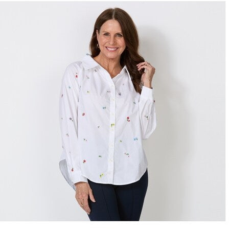 Floral Embroidered shirt