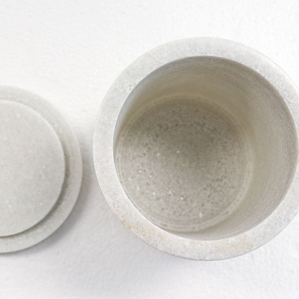 Marble cotton jar