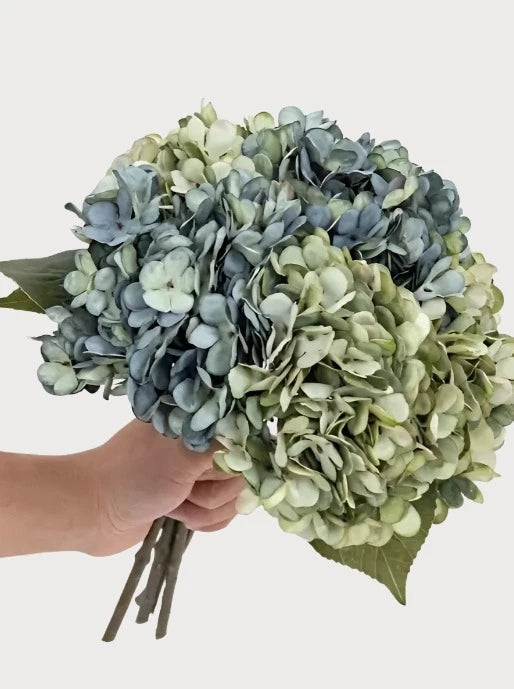 Vintage artificial silk hydrangeas