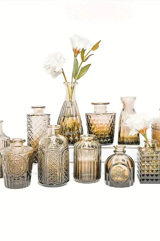 Glass bud vases mixed