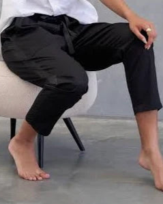 Cotton Twill pant with Satin Stripe