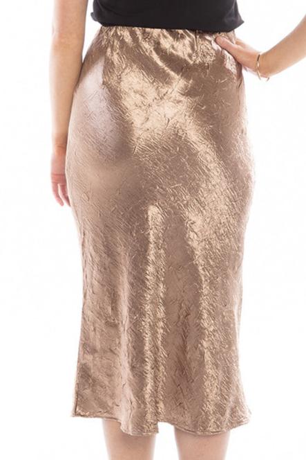 Milan bias cut skirt, bronze