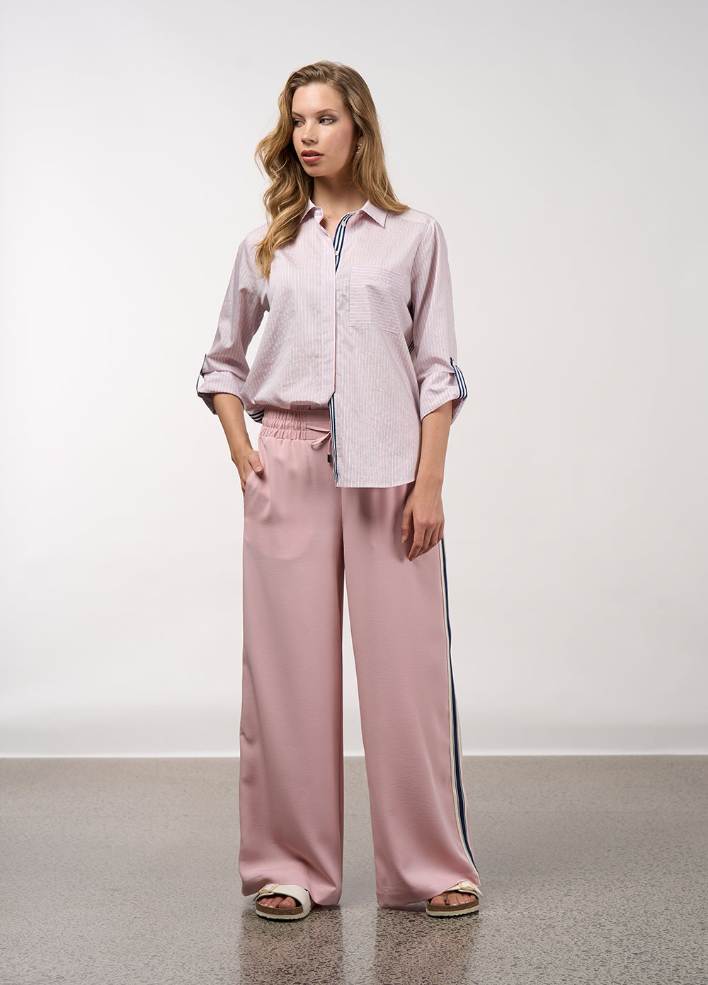 Mixed Media, stripe blush