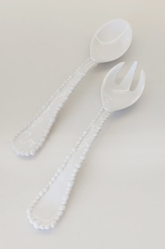 Melamine pearl salad servers