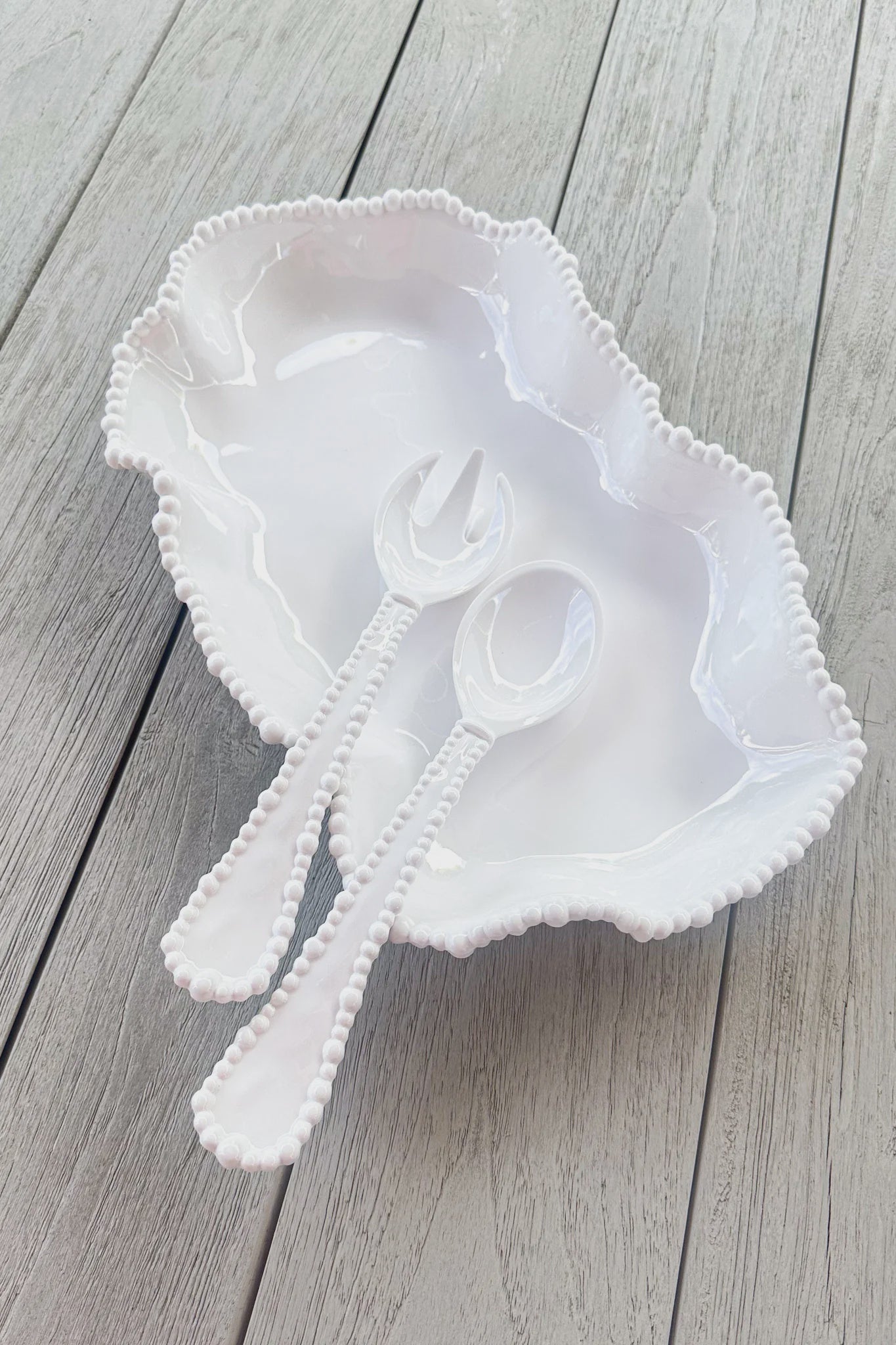 Melamine pearl long serving dish